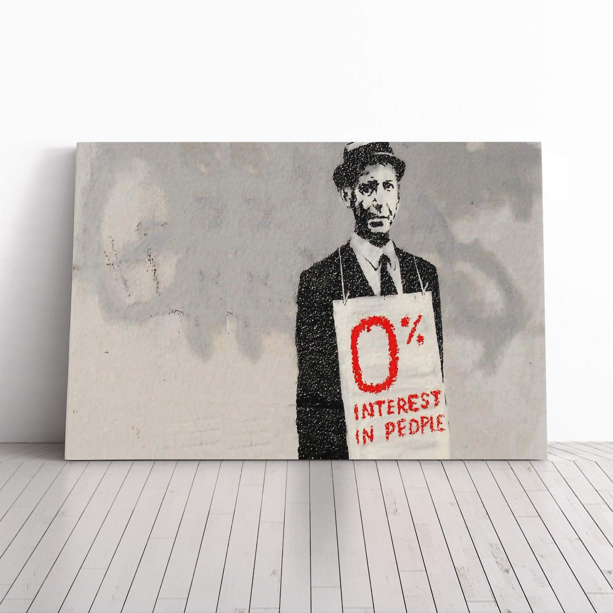 Banksy Interest Graffiti Wall Art Canvas Print | Gallery Wrapped 30mm Frame Wall Decor | 20x14 inches | Ready to Hang | Pop Art Picture | Living Room Bedroom Lounge Office