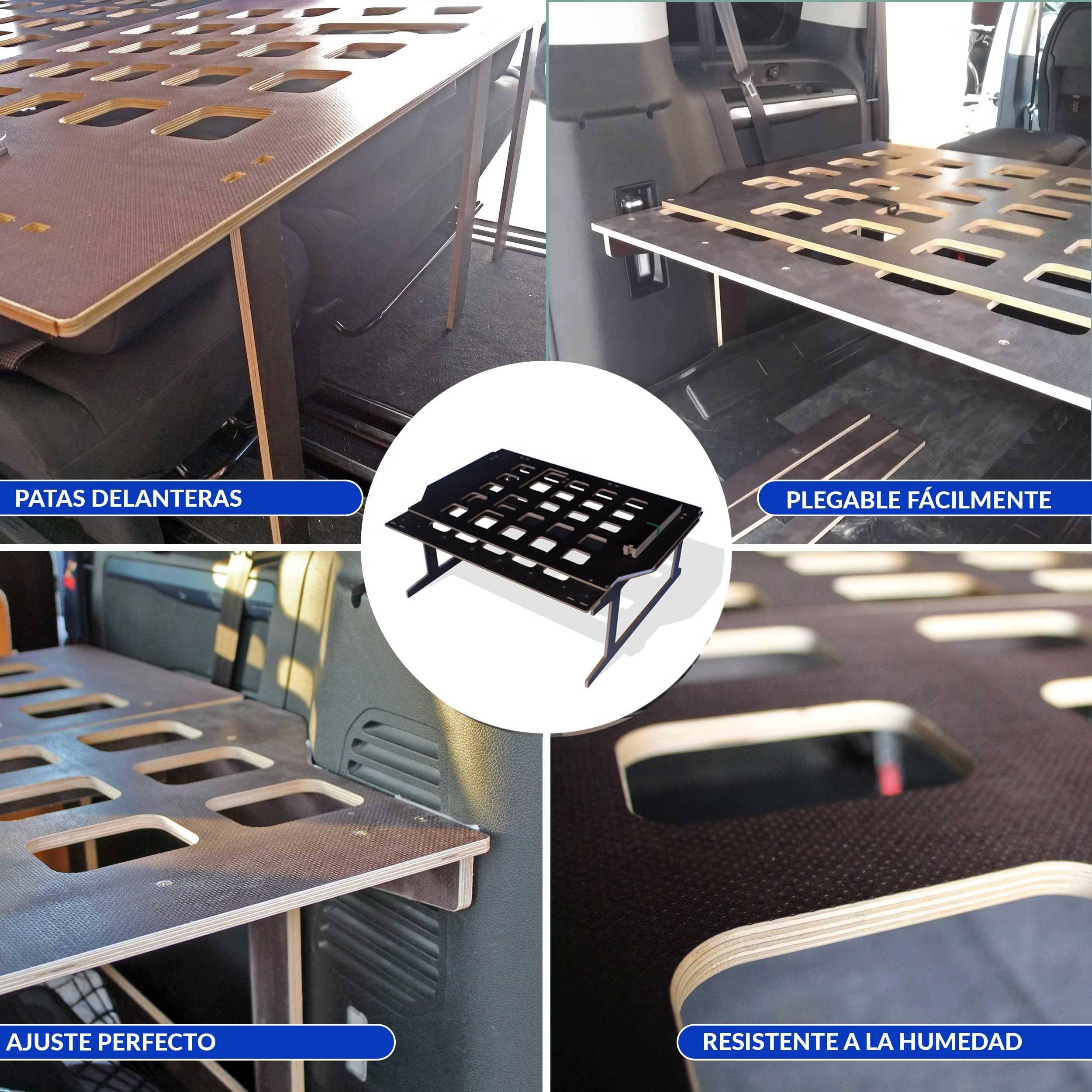 Cama Furgoneta Camper Ligera, Furgo Mediana Varios Vehiculos, Somier Plegable de Tablero Marino y Facil Montaje
