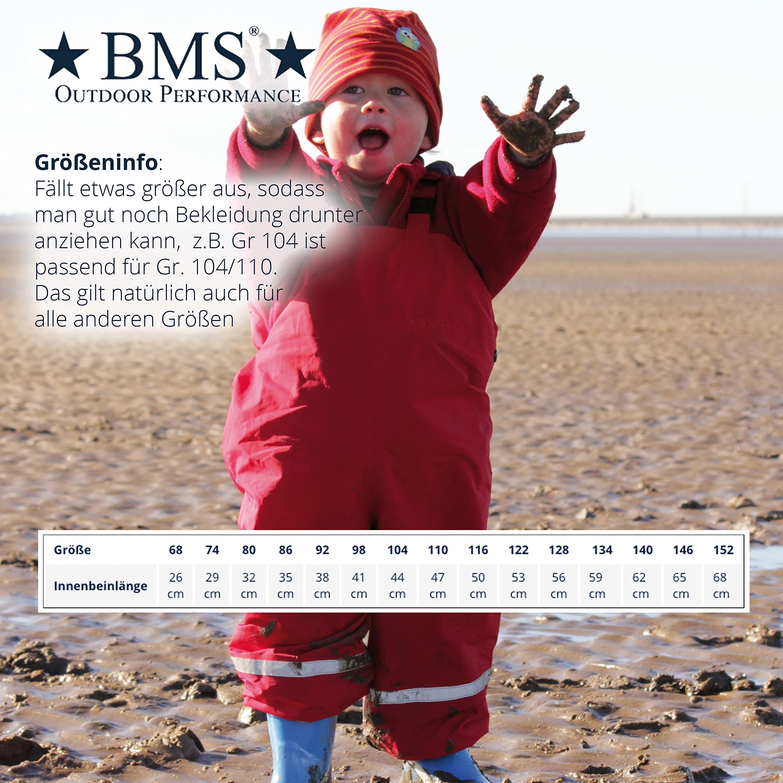 BMS Regenhose - Latzhose - atmungsaktiv - 100% wasserdicht