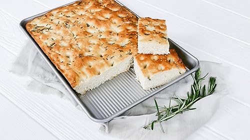 Miniatura 5 de USA Pan Bandeja antiadherente de media hoja y bandeja de cuarto de hoja, juego de 2, acero aluminizado