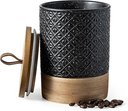 Miniatura 19 de Botes de cerámica para café Contenedores de cocina para almacenamiento de alimentos para especias, azúcar, bolsas de té, botes apilables de estilo