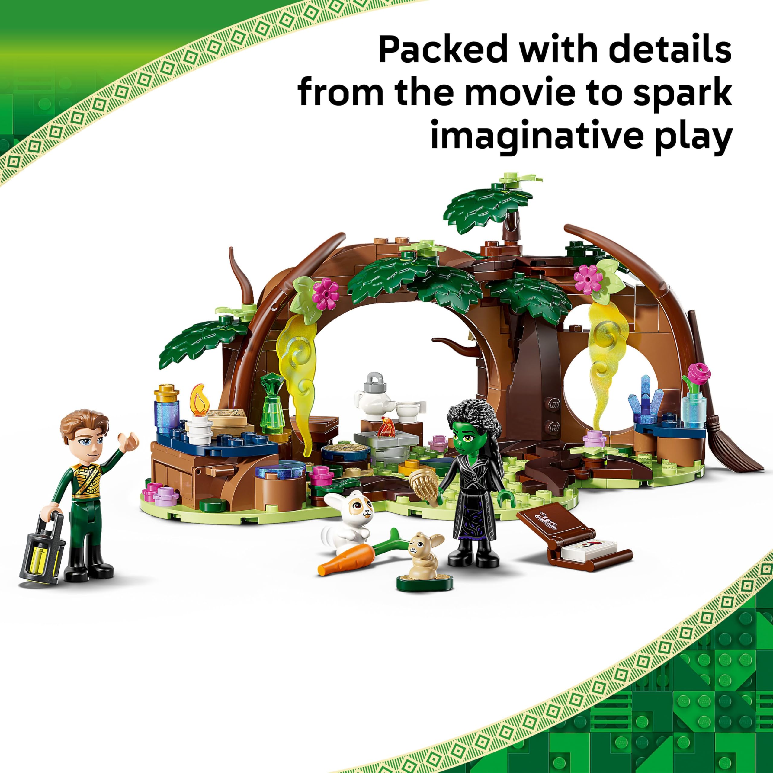 LEGO Wicked Elphaba's Retreat, Forest Building Toy with 2 Mini Dolls & 2 Animal Figures plus Accessories - Image 3