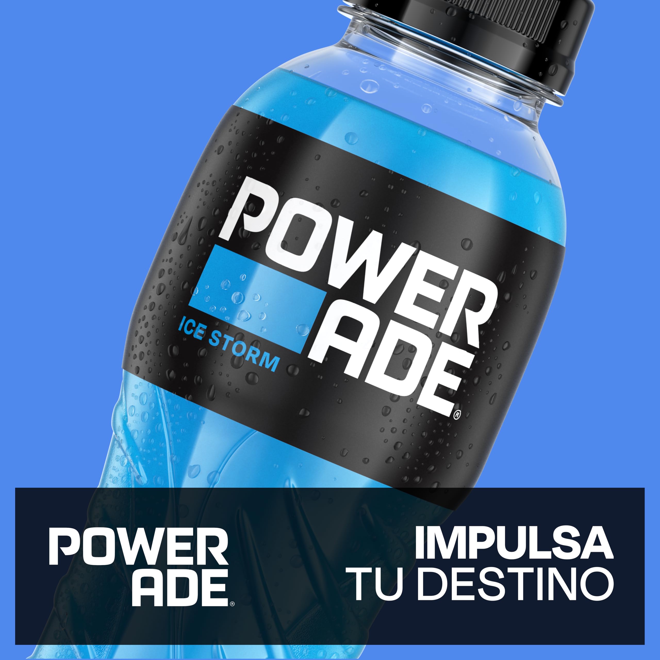 Powerade Ice Storm, Bebida Isotonica, Sin Gluten y Refrescante - Pack de 12 Botellas de 500ml