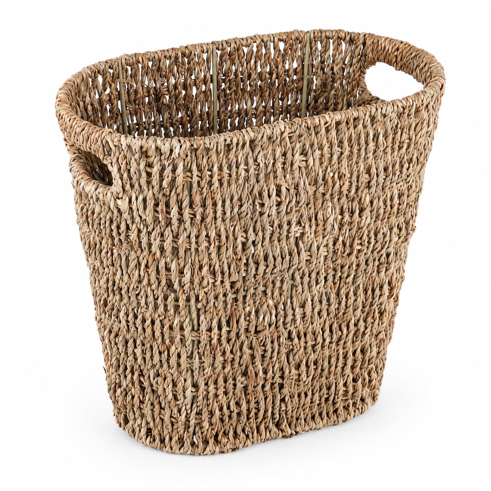 Small Wicker Trash Can - Boho Waste Basket -14