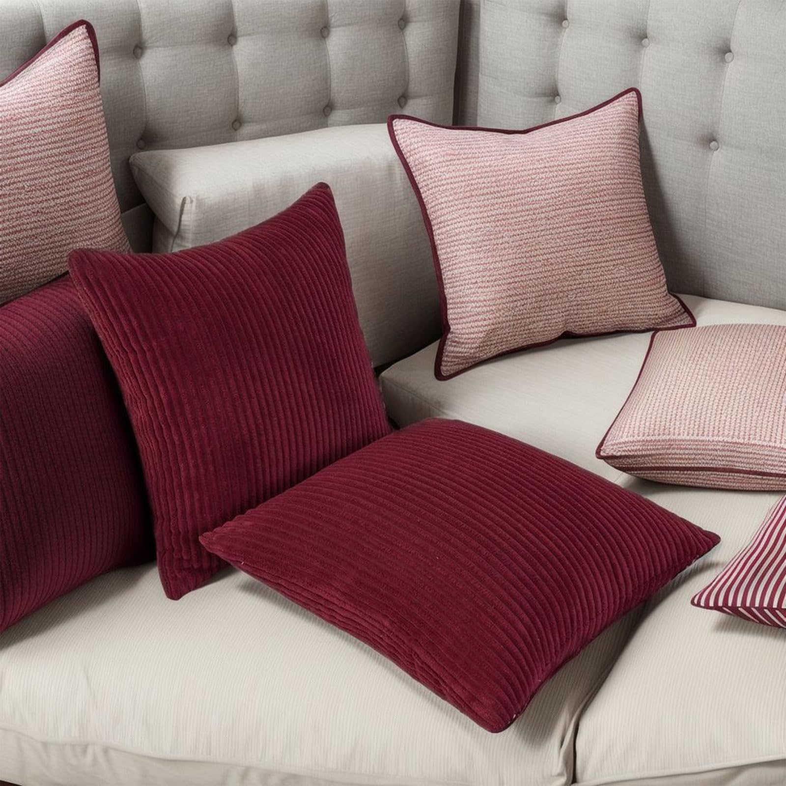 クッションカバー Amazon.co.jp: クッションカバー 22x22インチ 2枚セット バーガンディ