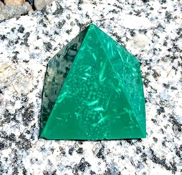 Pyramid Orgone Generator, Orgonite Energy Accumulator Tower Buster, EMF Protection Green
