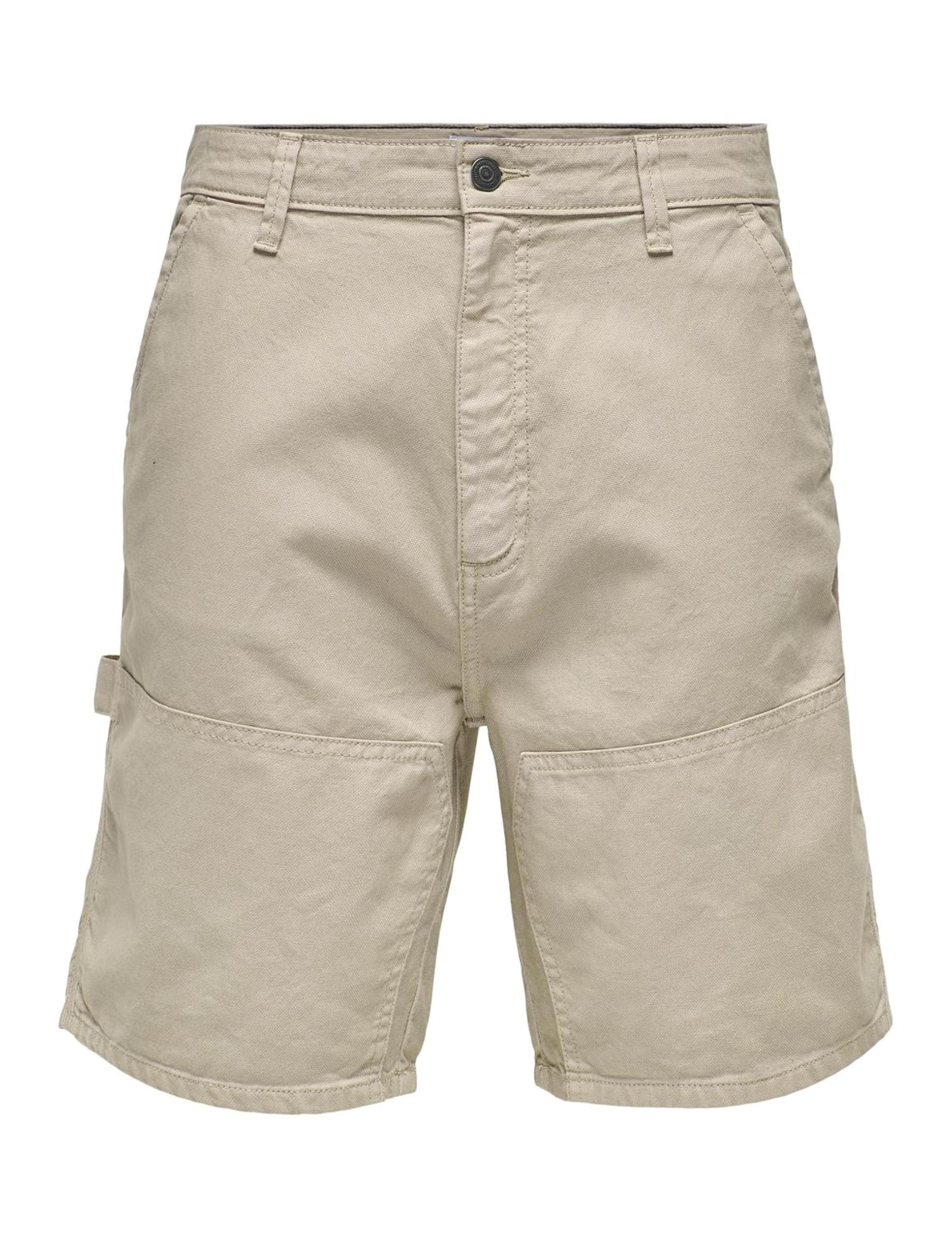ONLY & SONS ONSEDGE Carpenter Straight 0186 Shorts, Chinchilla, S