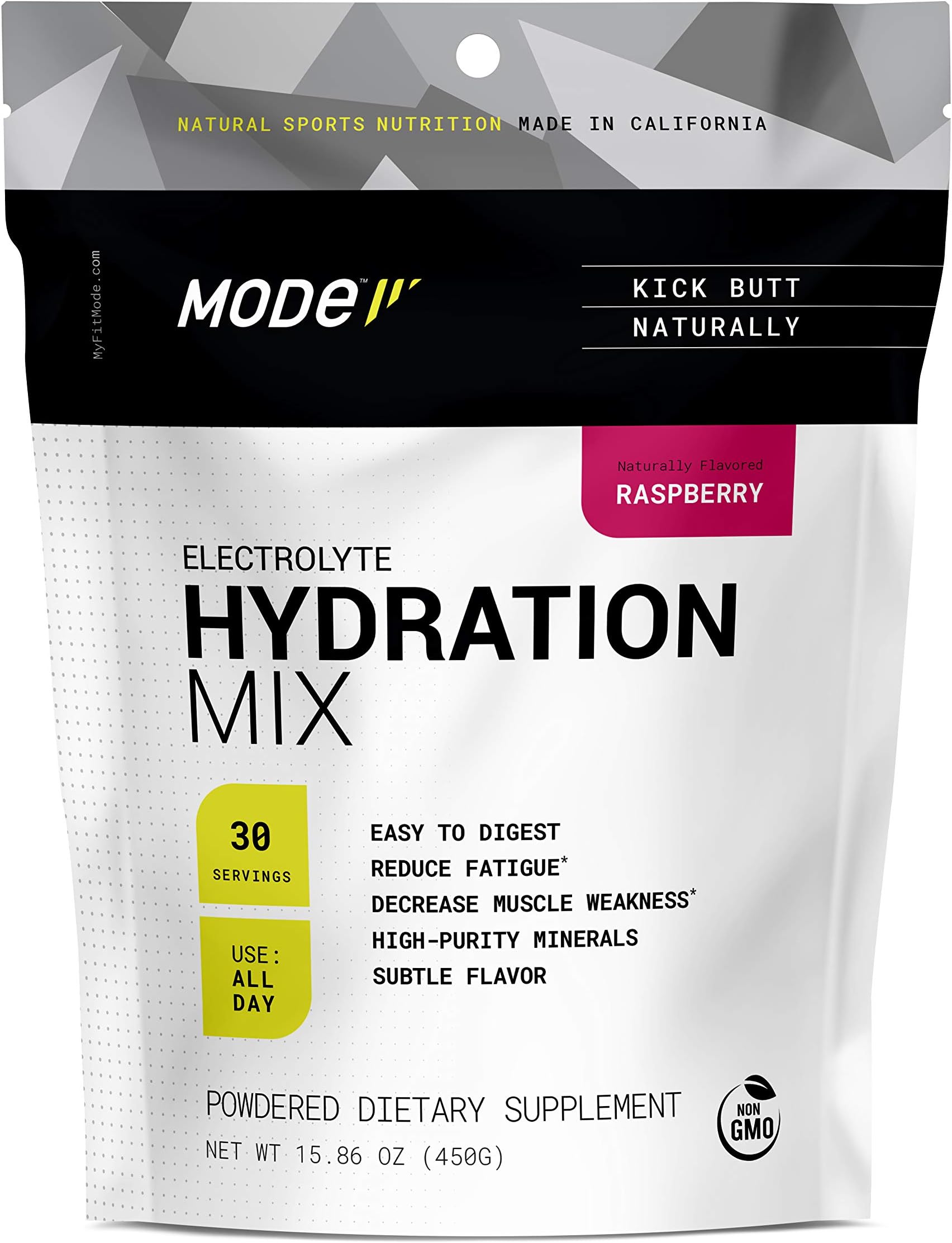 ATAQ Plant Based Electrolyte Hydration Mix, Raspberry, Hydra 4G Mineral Blend, Betaine to Aid Metabolism, No Artificial Sweeteners, Gluten-Free, 450g Pouch, 30 Servings