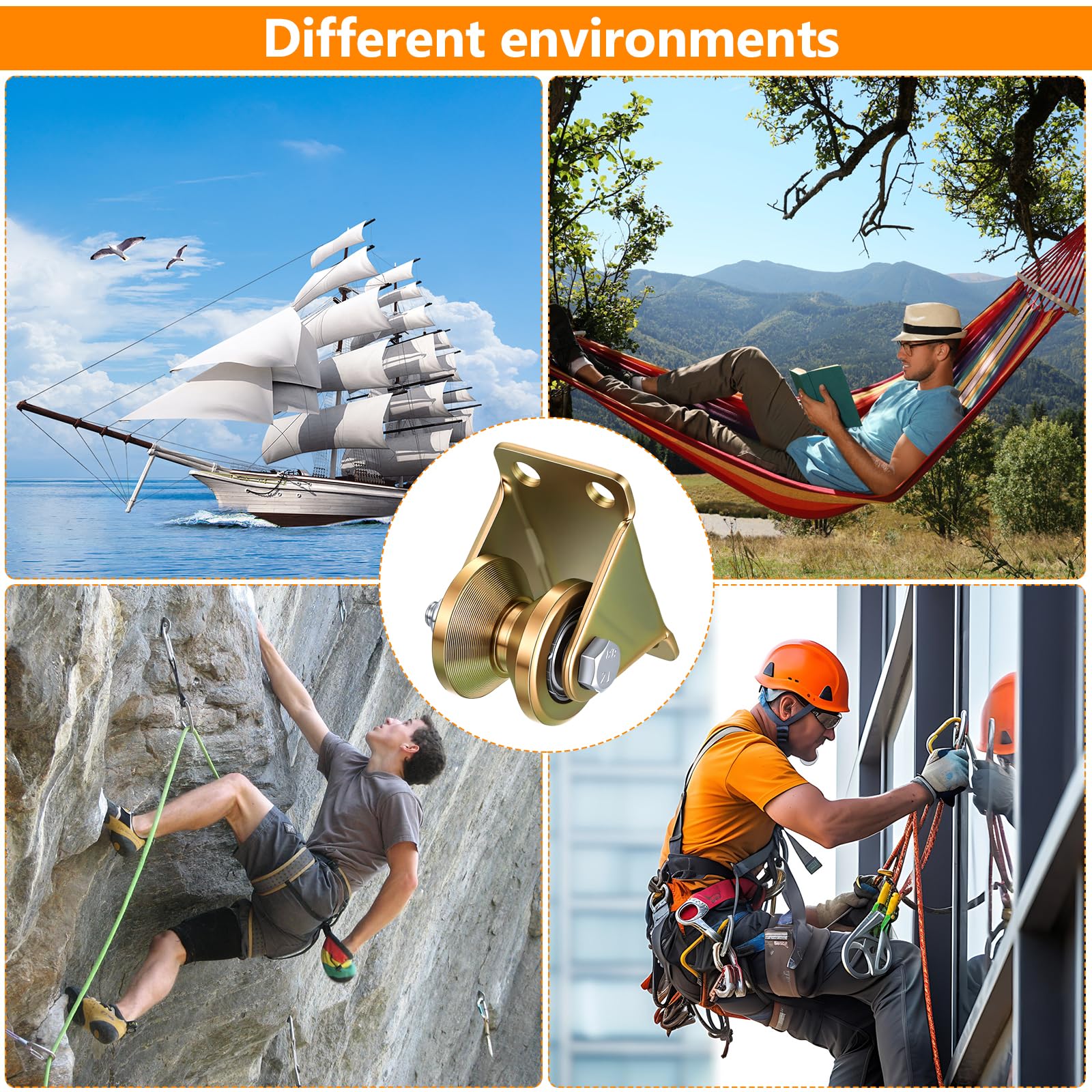 Poleas para cable de acero con ranura en V 6mm y rodamientos de bolas para cabrestante, puertas enrollables, polipastos