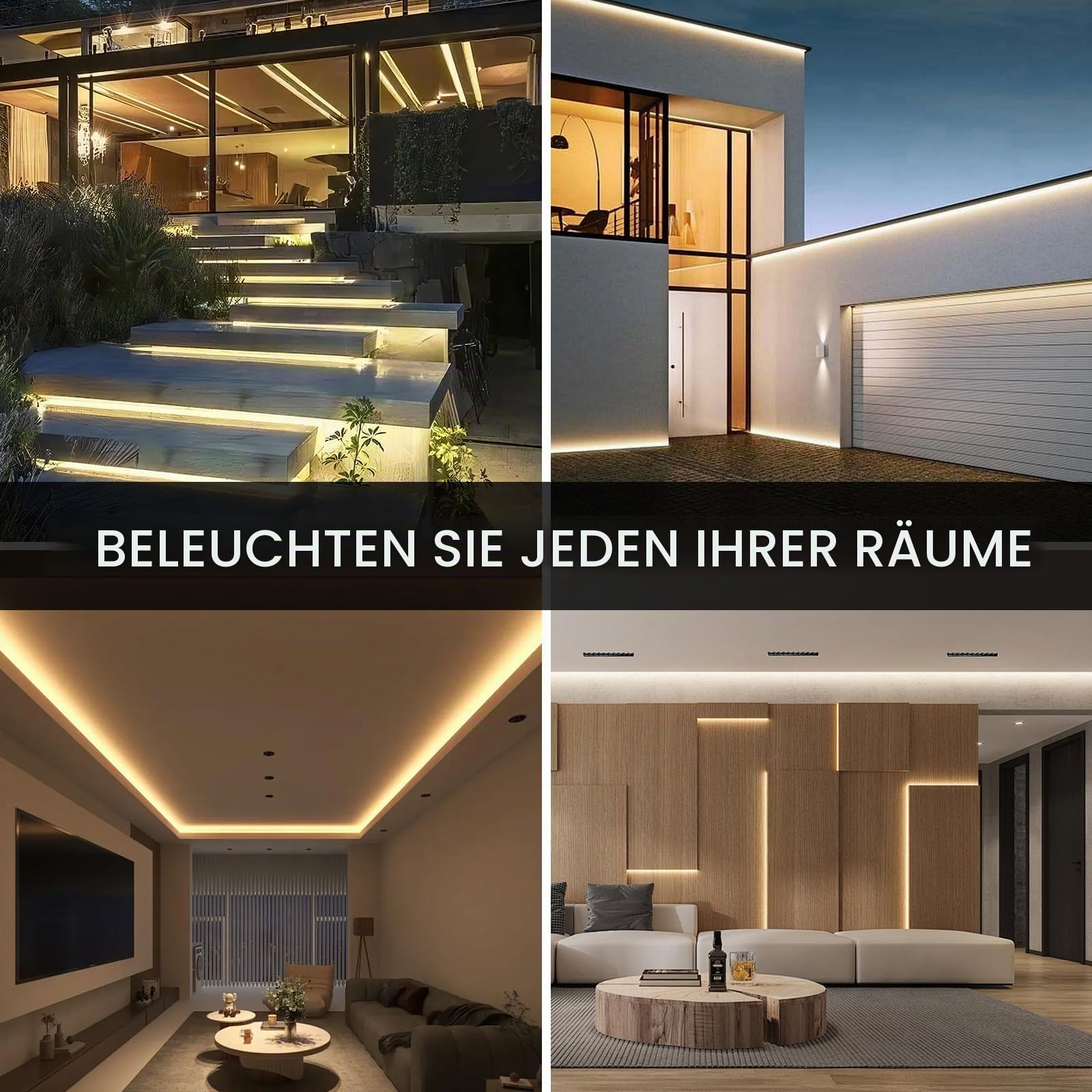10m Silikon Neon LED Streifen Aussenbereich 230V Direktanschluss Wasserdicht Feuerfest IP65 Led Strip Warmweiss 3000K LEDs Schlauch Außen Flexibler Lichtband mit Netzteil für Küche, Outdoor