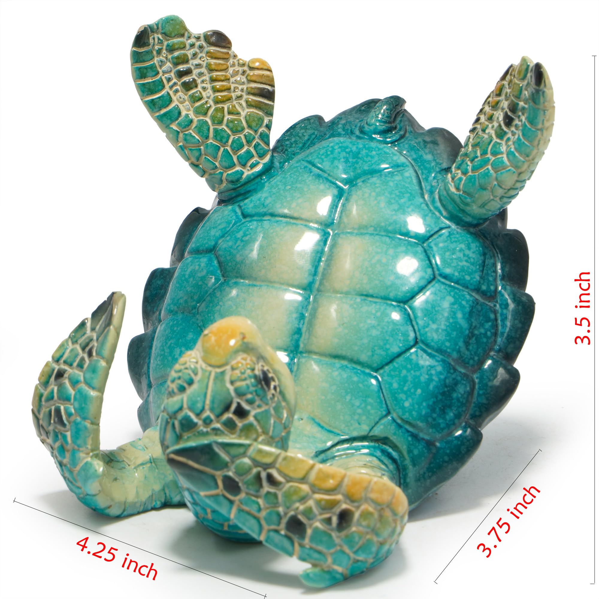 Hodao Soporte para teléfono Celular, Tableta, Escritorio, decoración de Animales oceánicos, Estilo océano, para decoración del hogar y la Oficina (Tortuga Azul)