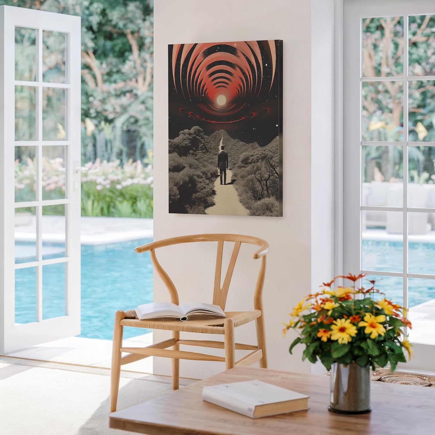 Poster Master Psychedelic Canvas - Interstellar Print - Surreal Space Art - Trendy Gift for Men & Women -Trippy Art - Avant Garde Wall Decor for Living Room or Dorm - 8x10 STRETCHED Canvas