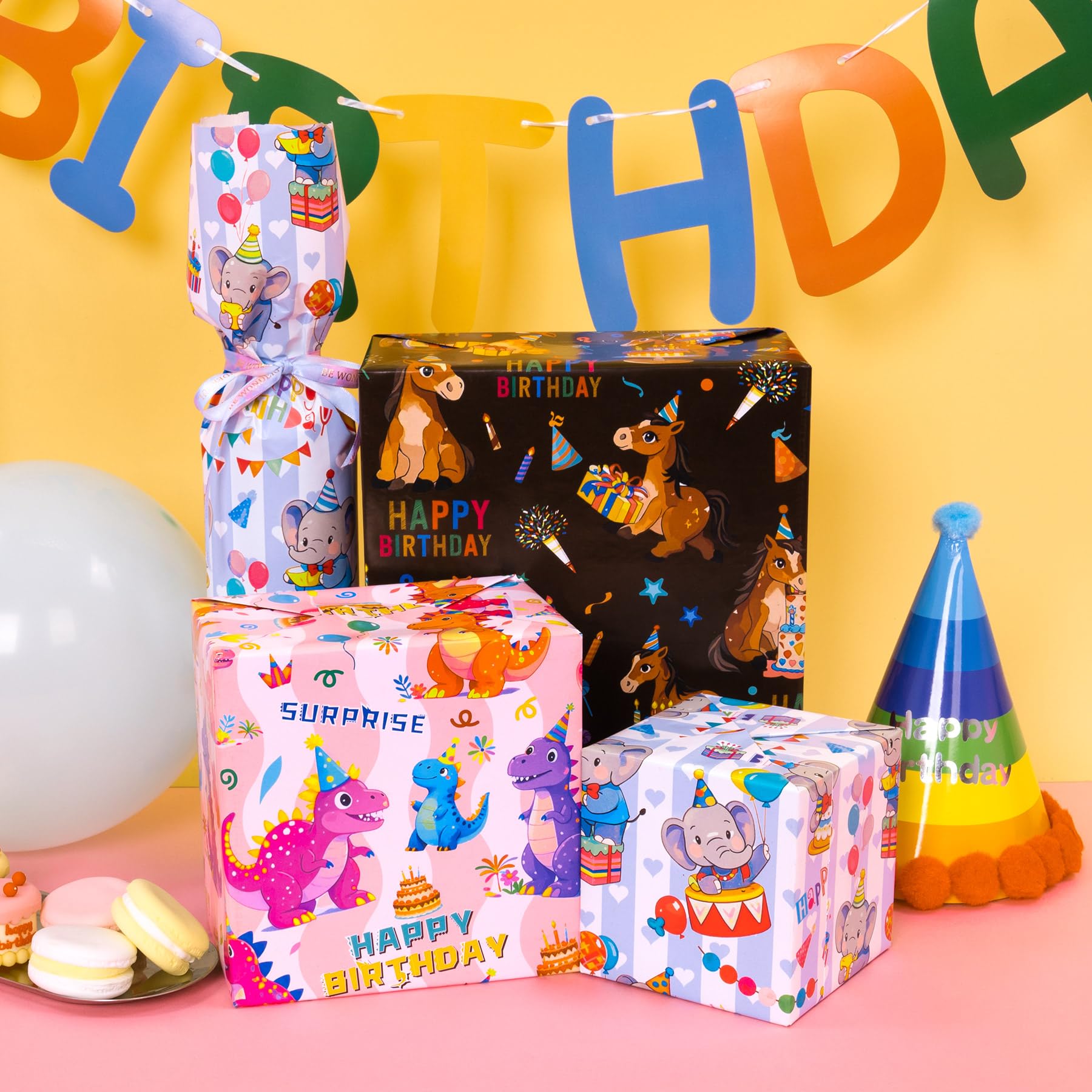 Lot De 8 Feuilles De Papier Cadeau Pour L'Aïd Mubarak - 4 Styles