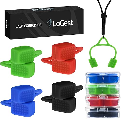 LoGest Ejercitador de mandíbula  4 niveles de resistencia para la cara y el cuello  Dirige los músculos de la mandíbula para tonificar y apretar la