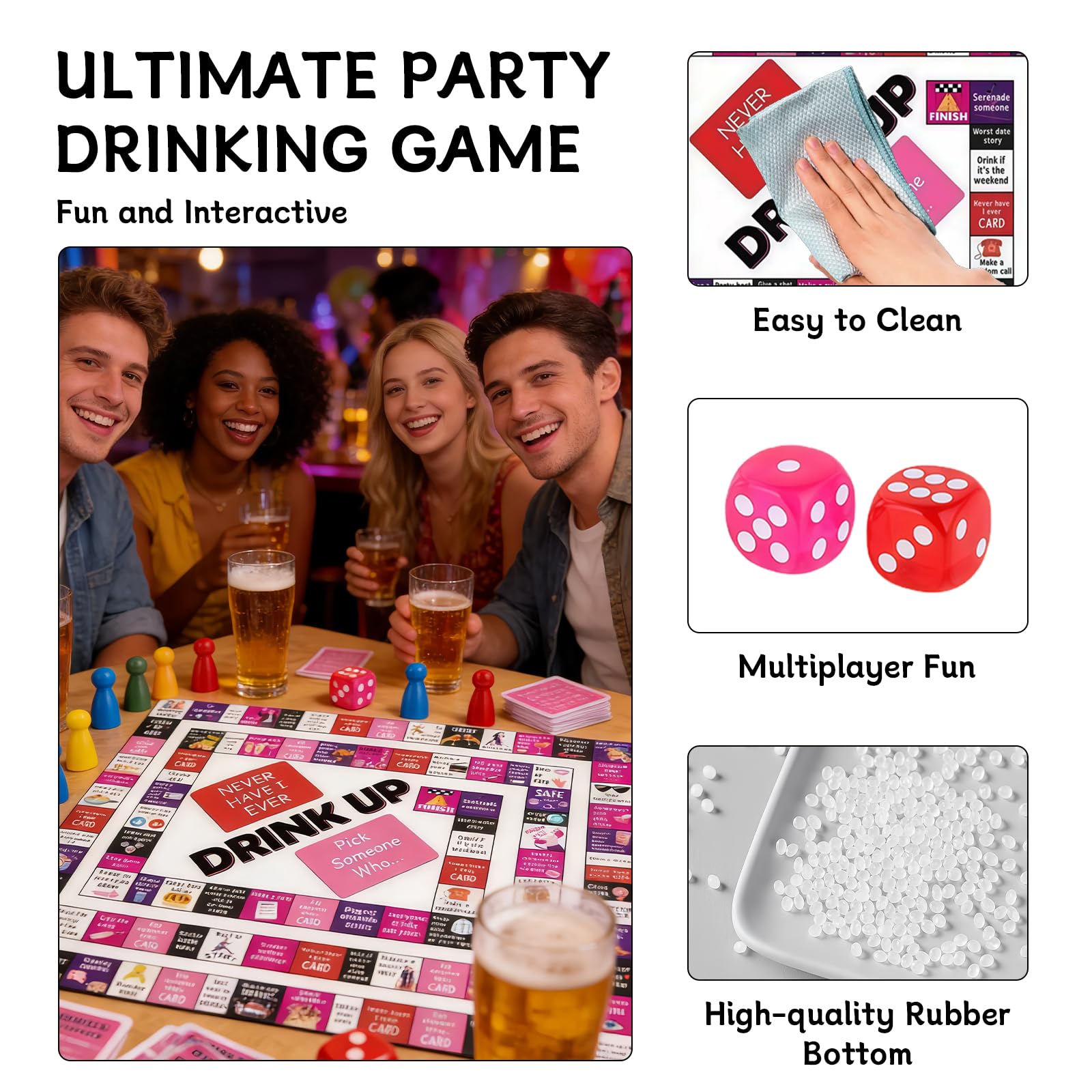 Briocht Drinking Games for Adults Fun Monopoly Board Game with Drinking Challenges, Party Game for 2-8 Players - Image 4