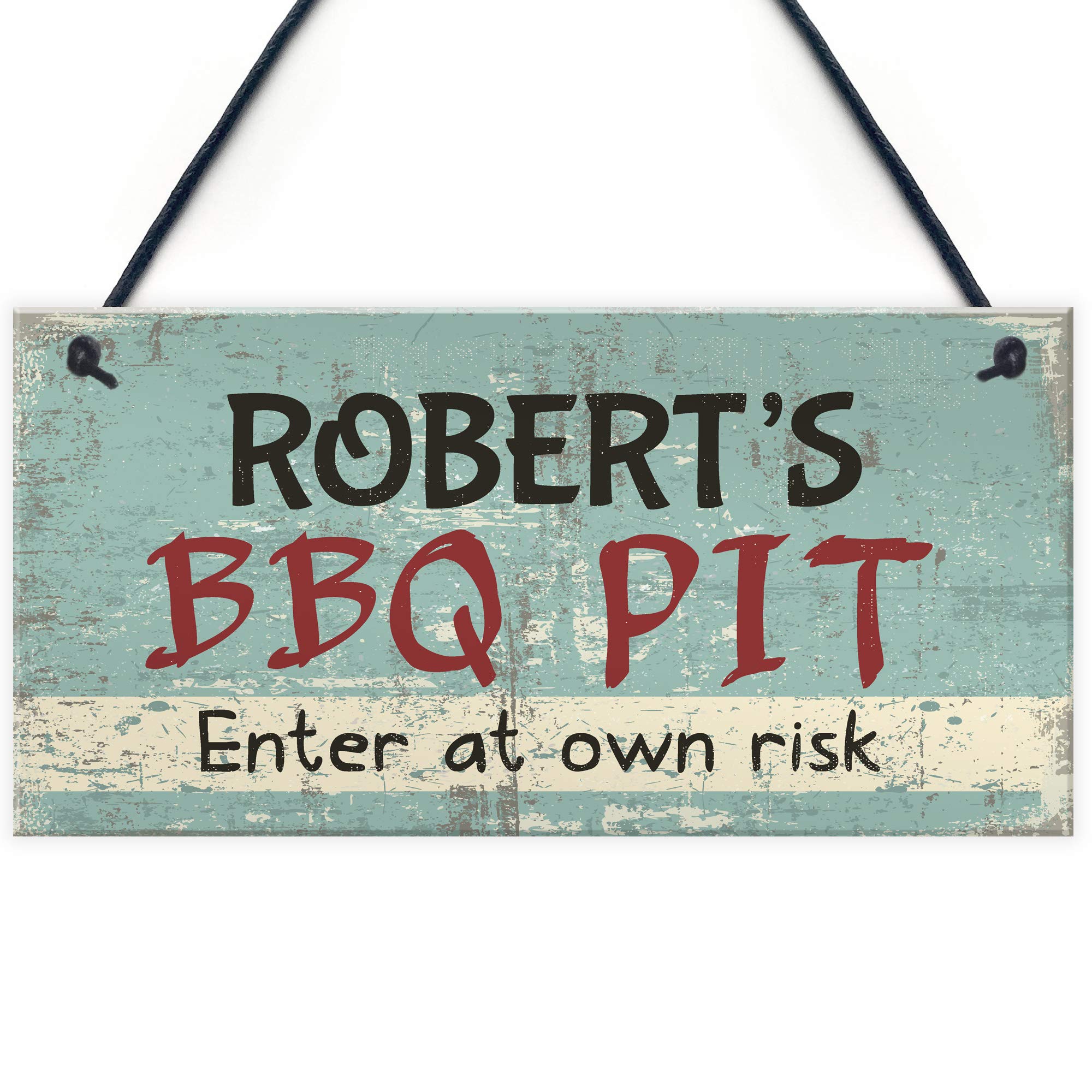 Red Ocean Personalised BBQ Sign Garden Wall Plaque Pub Bar Home Man Cave Shed Sign Friendship Gifts