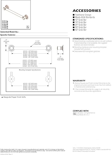 Miniatura 5 de Delta Faucet - Barra de seguridad tradicional para baño, 18 pulgadas, acero inoxidable, modelo 41618-SS, 41618-SS