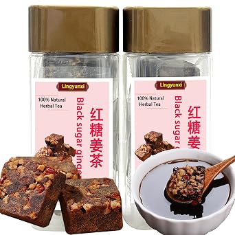 Black Sugar Ginger Jujube Tea Chinese Traditional Handmade for Brewing Tea Yunnan Dark Brown Sugars for Warming 400g/14.1oz