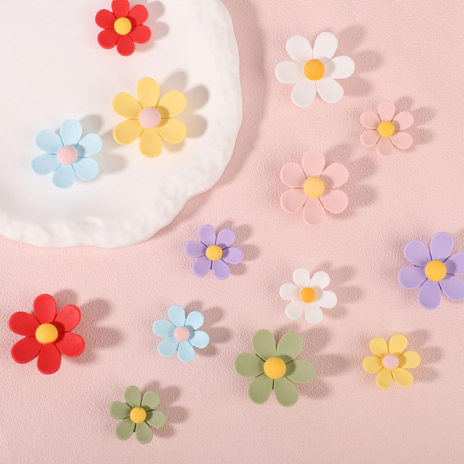 Lot De 14 Aimants Réfrigérateur Fleurs 3D Colorées – Magnets Puissants Et Décoratifs Pour Cuisine, Bureau, Tableau