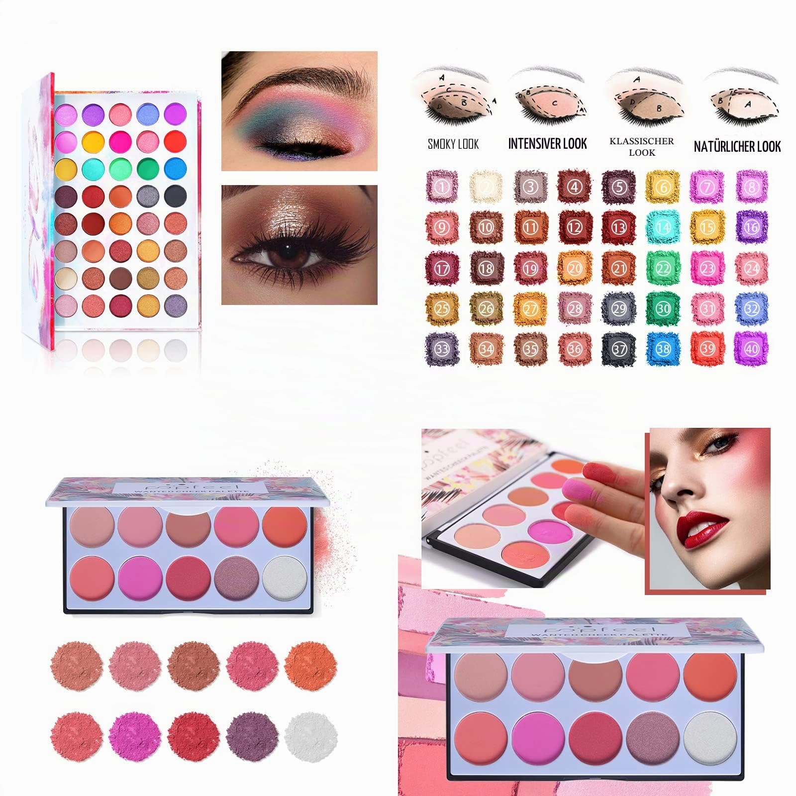 All in One Make Up Set, Schminke Set für Frauen, Makeup Set Starter Kit Multifunktions Kosmetik Schmink Kit mit Lidschatten Palette, Lippenstift, Eyeliner, Mascara, Pinsel Für Frauen Mädchen