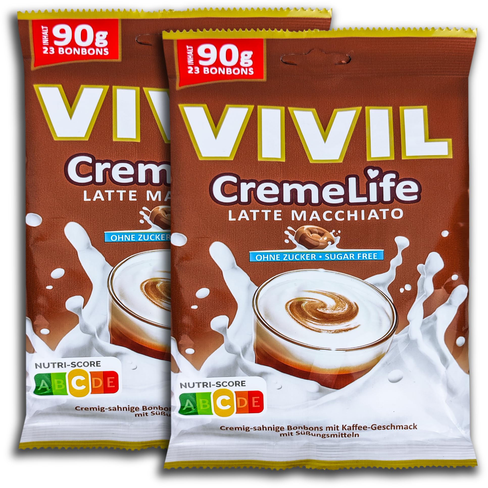 Vivil CremeLife Lot de 2 boîtes de crème pour latte macchiato sans sucre 2 x 90 g
