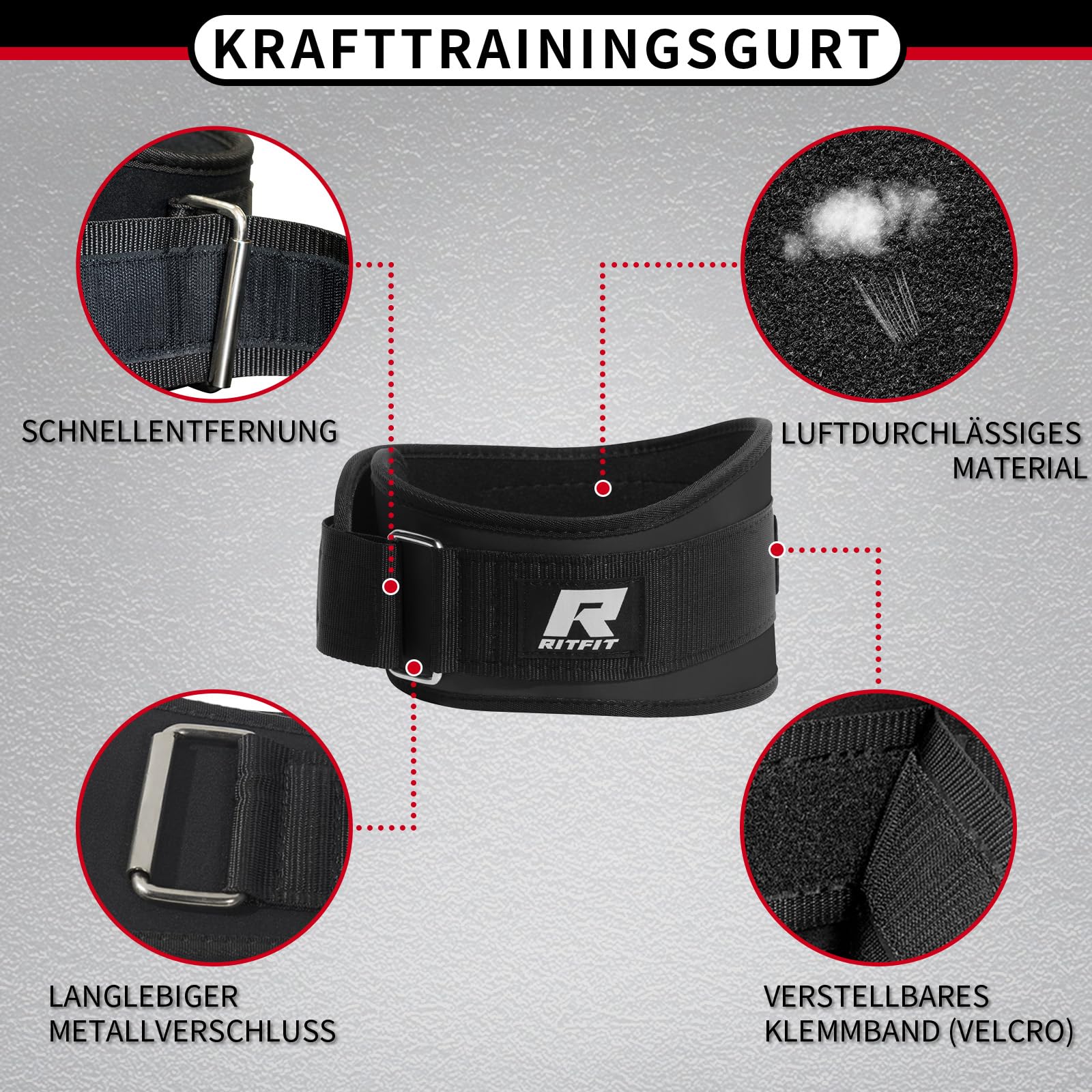 RitFit Cintura per sollevamento pesi, da uomo e donna, 15,2 cm | Con chiusura in , per allenamento di forza, bodybuilding, sollevamento pesi