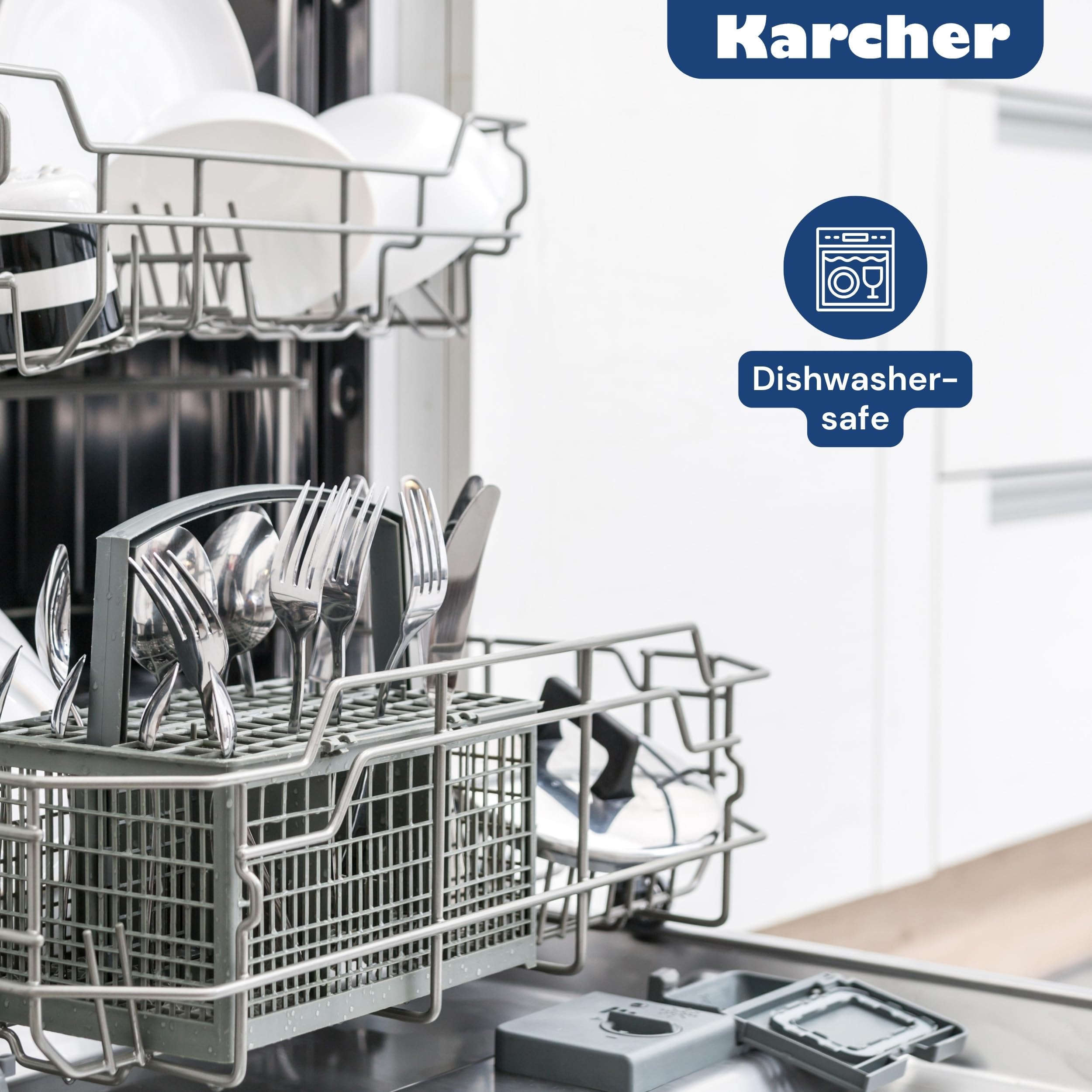 Karcher Set Pentole in Acciaio Inox 20 Pezzi con Coperchi | Batteria di Pentole Completa per Cucina, Induzione, Gas ed Elettrico | Casseruole, Padelle e Saladiere per Casa e Famiglia