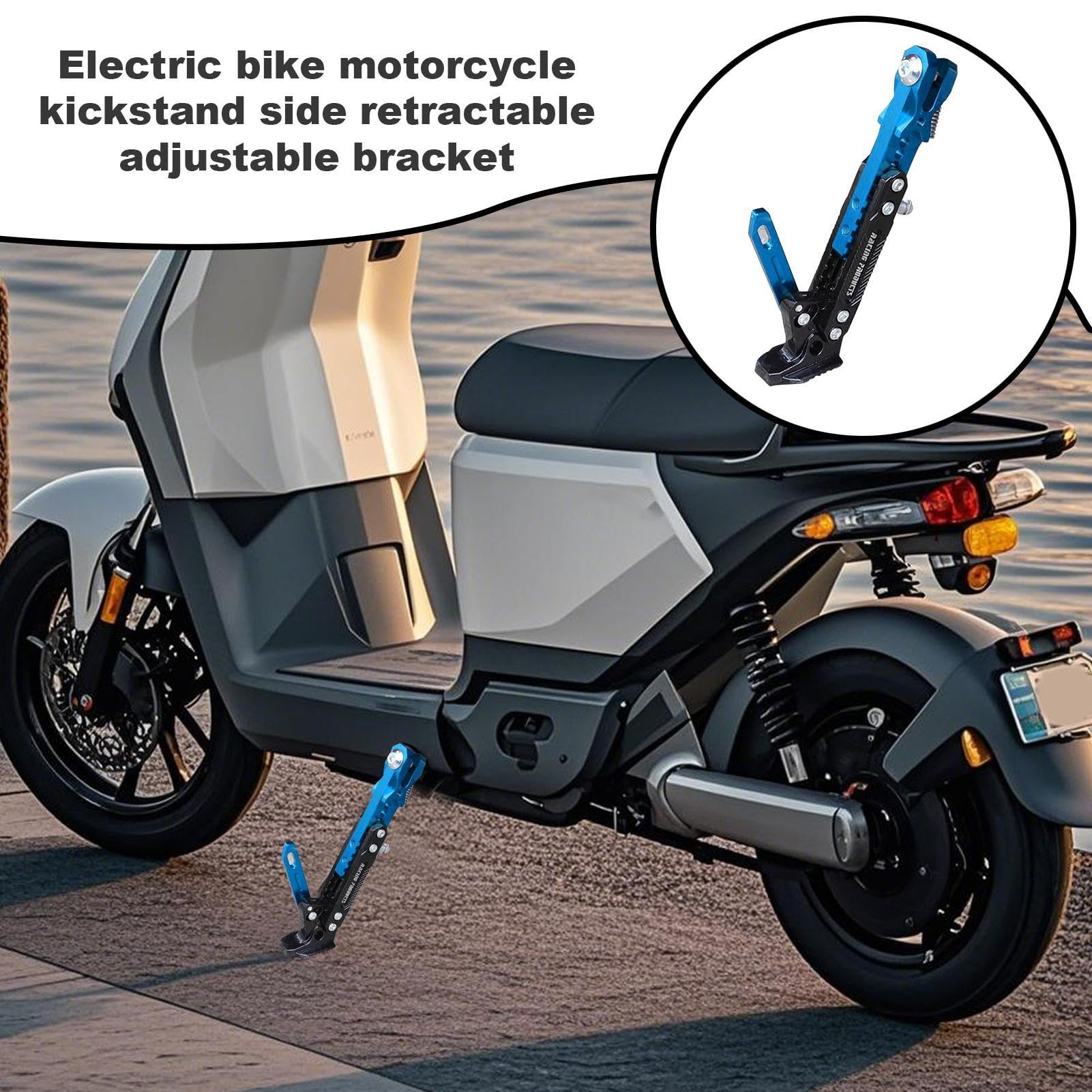 Generisch Podpórka do stopy motocyklowej, regulowany aluminium, akcesoria do skuterów