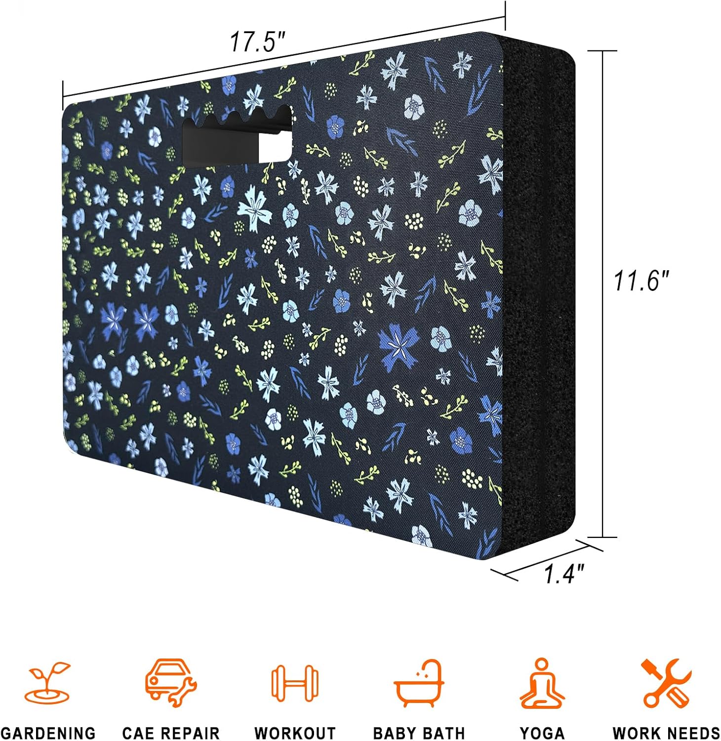 Extra Thick Kneeling Pad — Heavy Duty, Extra Large Foam Kneeler Mat for Gardening,Bathing Baby, Workout Supplies,Water & Dirt Resistant, Lightweight, DK Blue - Image 2