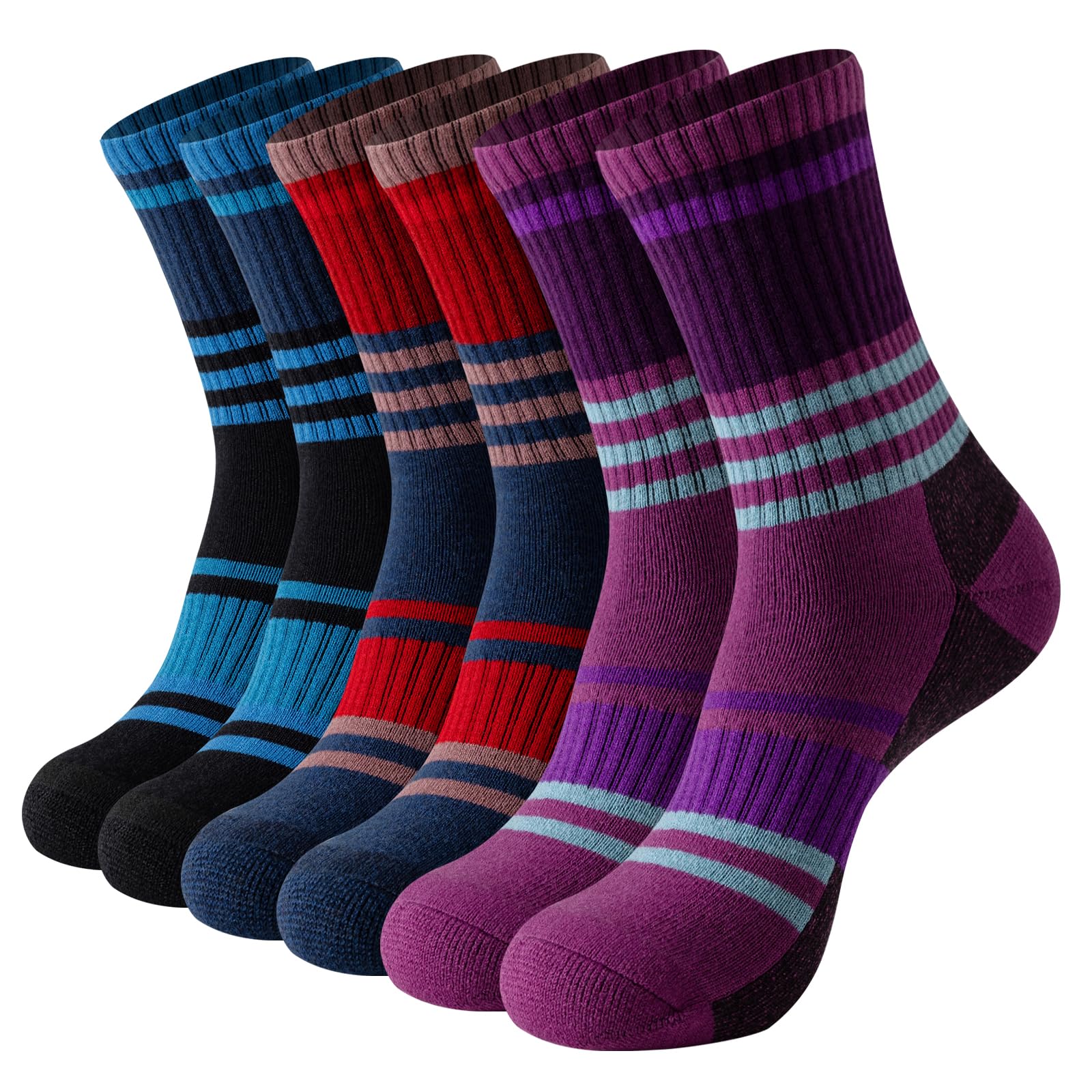 BONANGEL Wandersocken Merino Damen Thermosocken Woll Socken 37-42 | Atmungsaktive Warme Merinowolle Sportsocken Trekkingsocken Outdoor Dicke Socken Wintersocken Geschenke Wollsocken 3 Paar