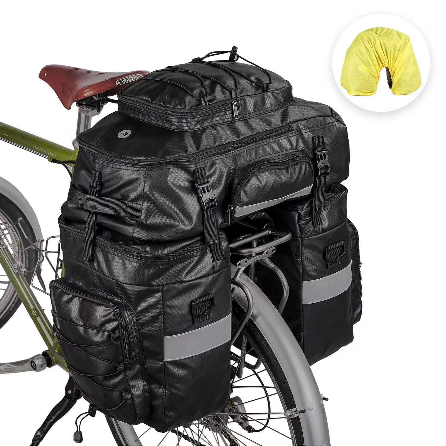 Rhinowalk 3-in-1 Fietstas Set Groen - Rugzak En Zijtassen Voor Bagagerek