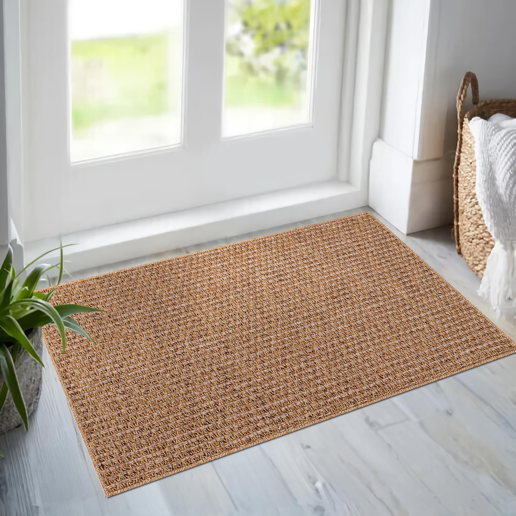 NETLINE HOME Rugs Living Room, Non slip, Washable Area Rug, Beige Rug