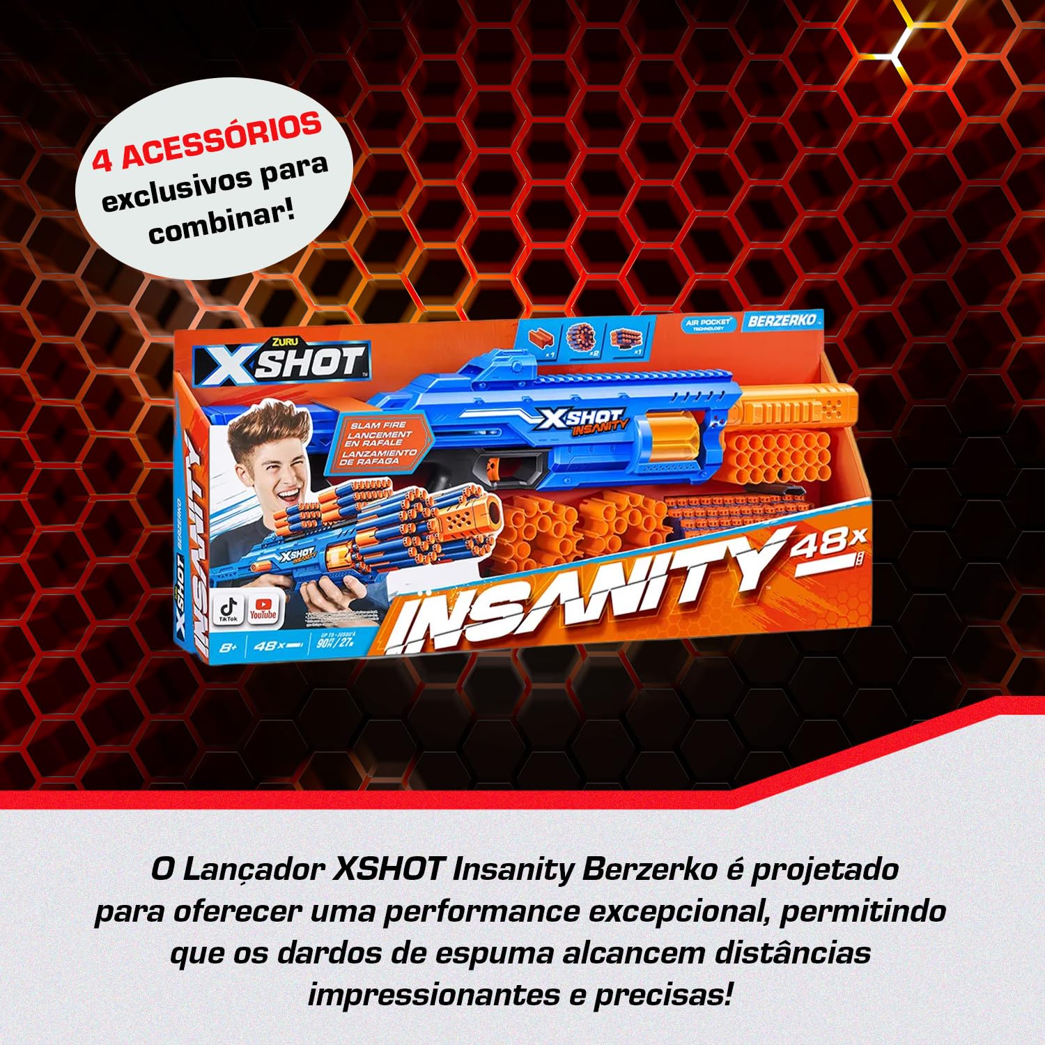 Candide, Lançador de Dardos, X-Shot, Insanity Berzerko - Acompanha