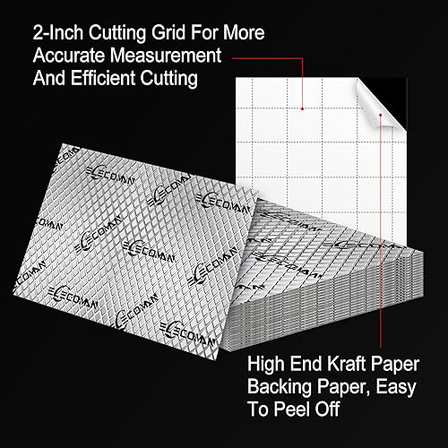 Miniatura 5 de Alfombrilla insonorizante para automóvil, 80 mil 18 pies cuadrados, material insonorizante  Insonorizante automotriz de butilo, aislamiento de ruido