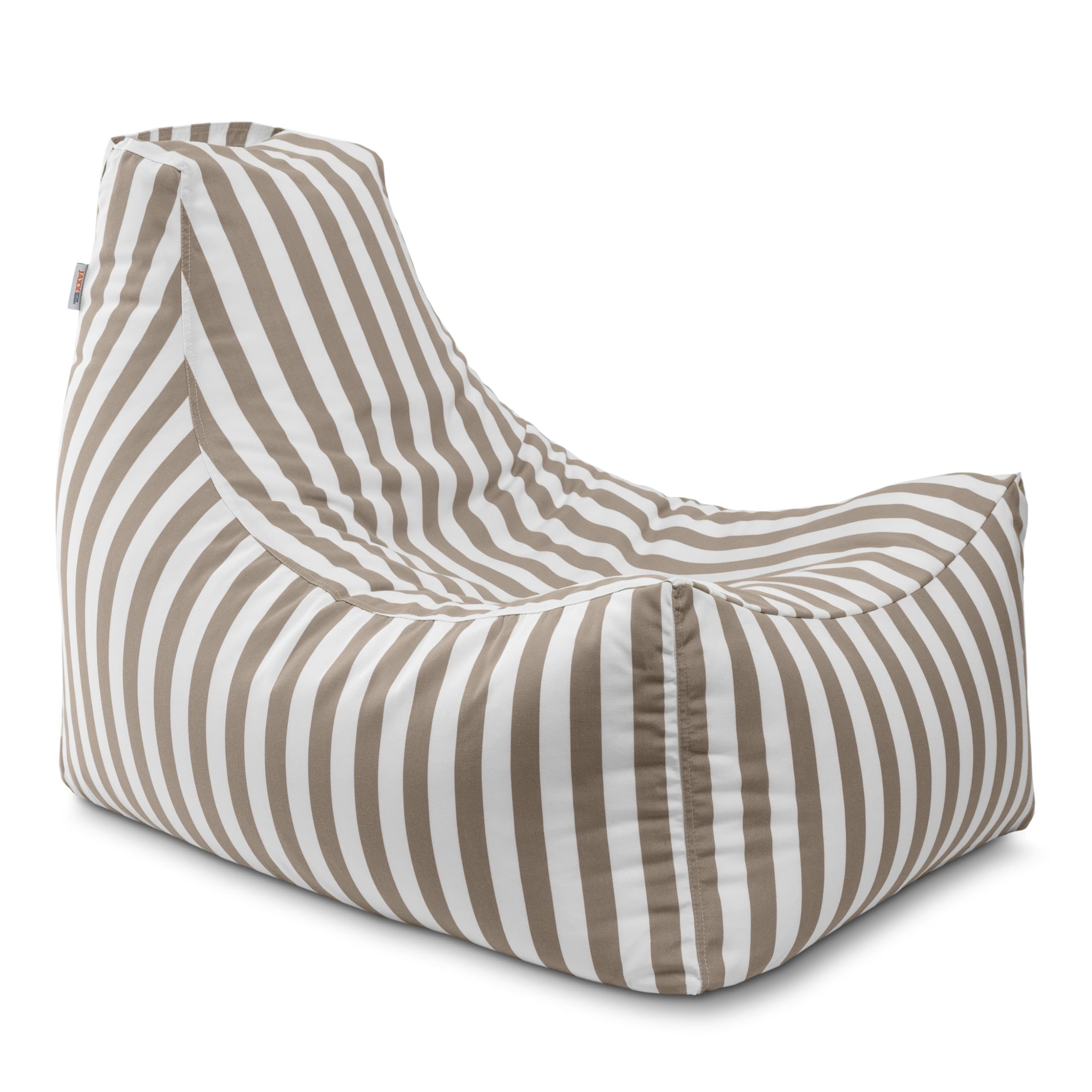 Jaxx Juniper Outdoor Bean Bag Patio Chair & Poolside Lounge, Taupe Striped