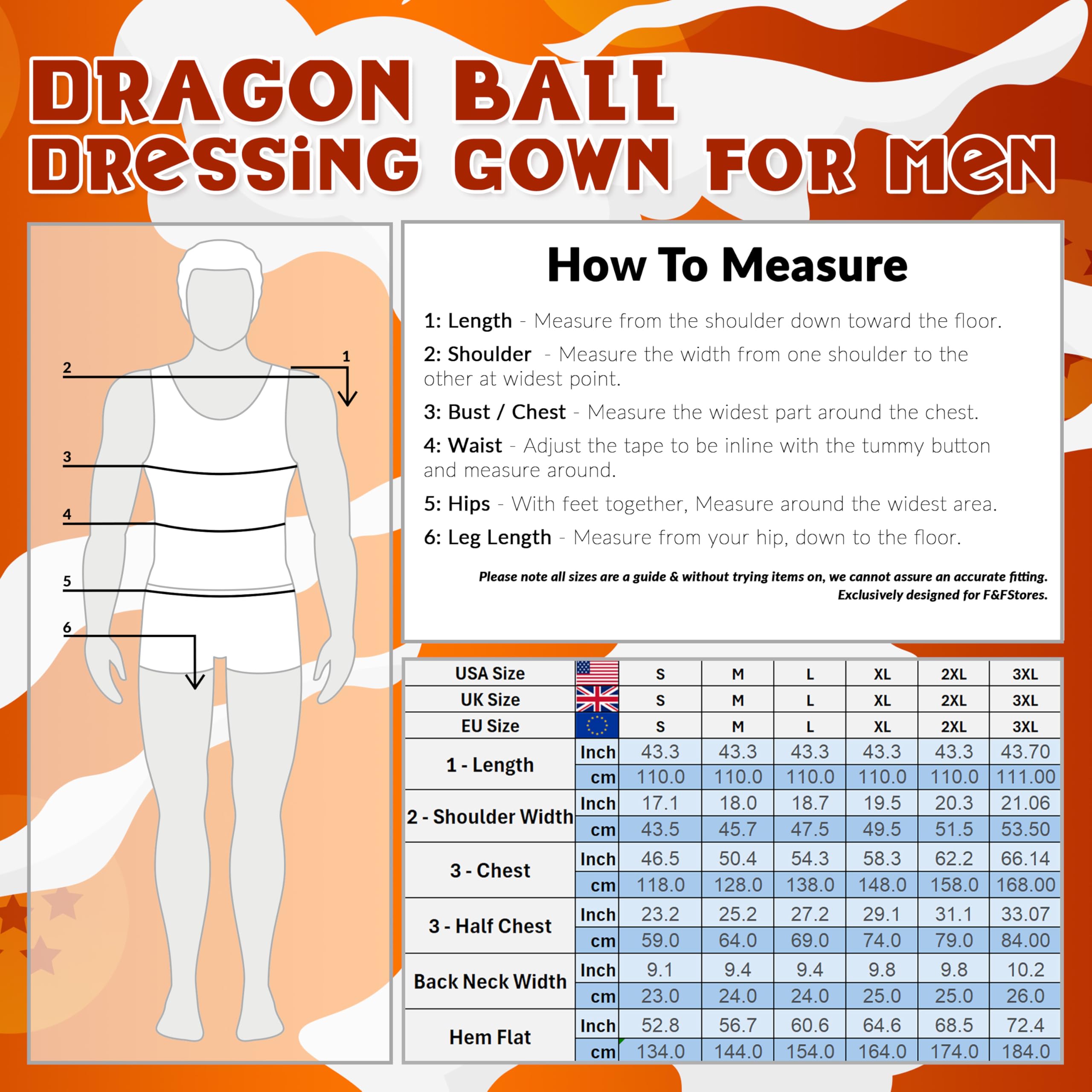 Dragon Ball Z Bata Invierno Hombre con Bolsillos y Cinturón, Bata de Estar por Casa