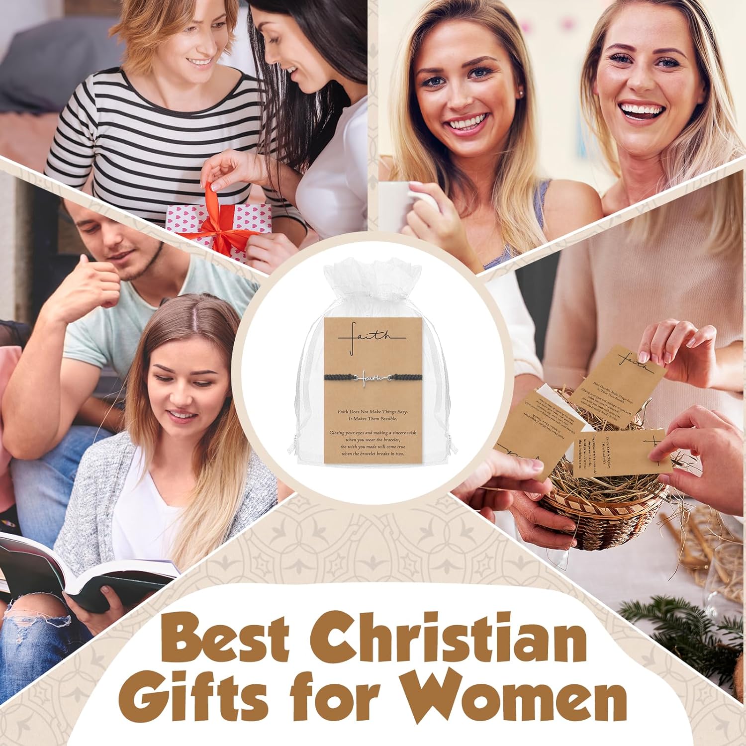 Landical Christmas Christian Faith Bracelet Bulk for Women Religious Adjustable Cross Bracelets Gifts with Positive Card - Image 6