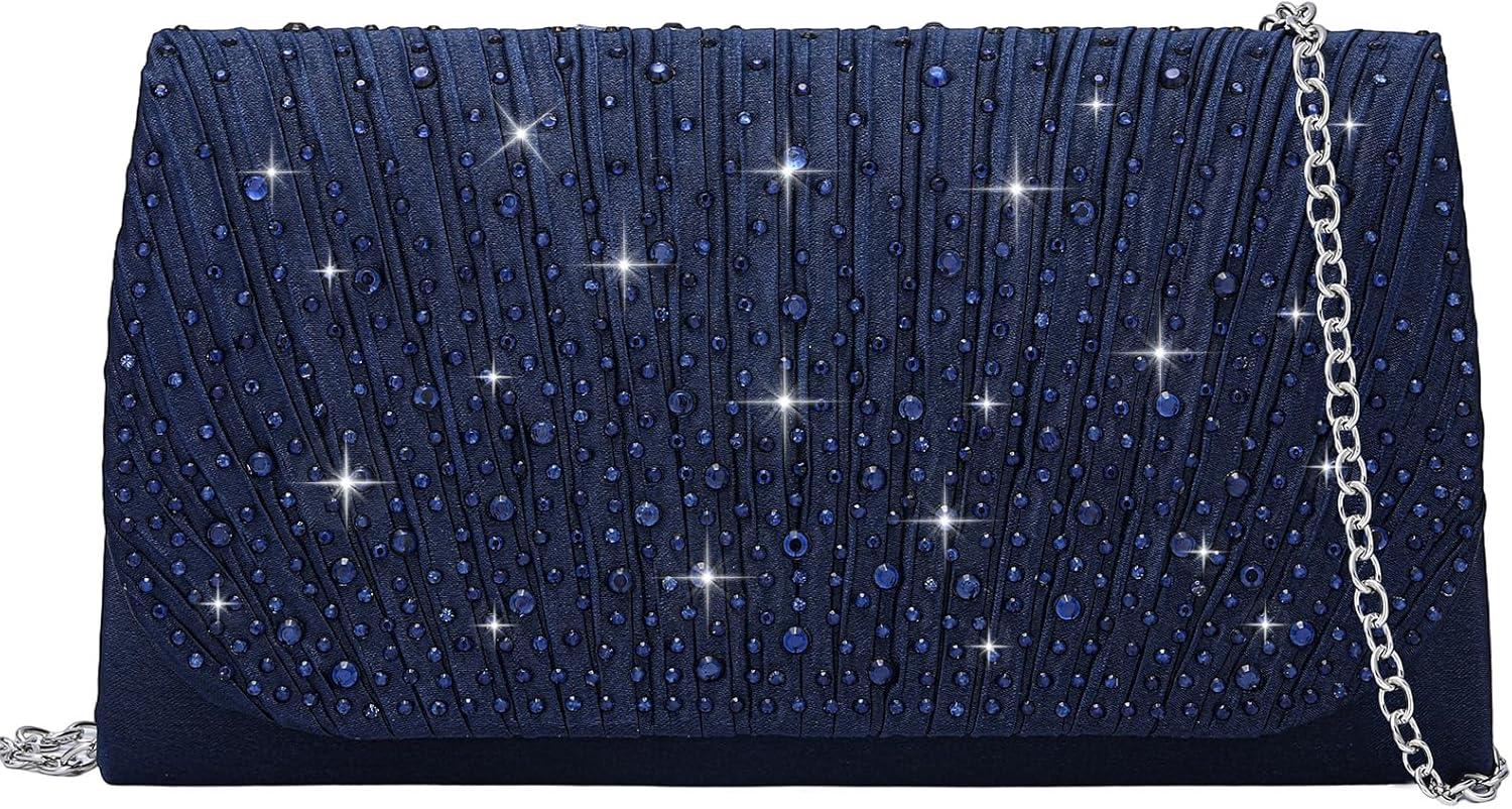 Women Evening Bag Clutch Rhinestone Envelope Party Handbag Bridal Prom Purse