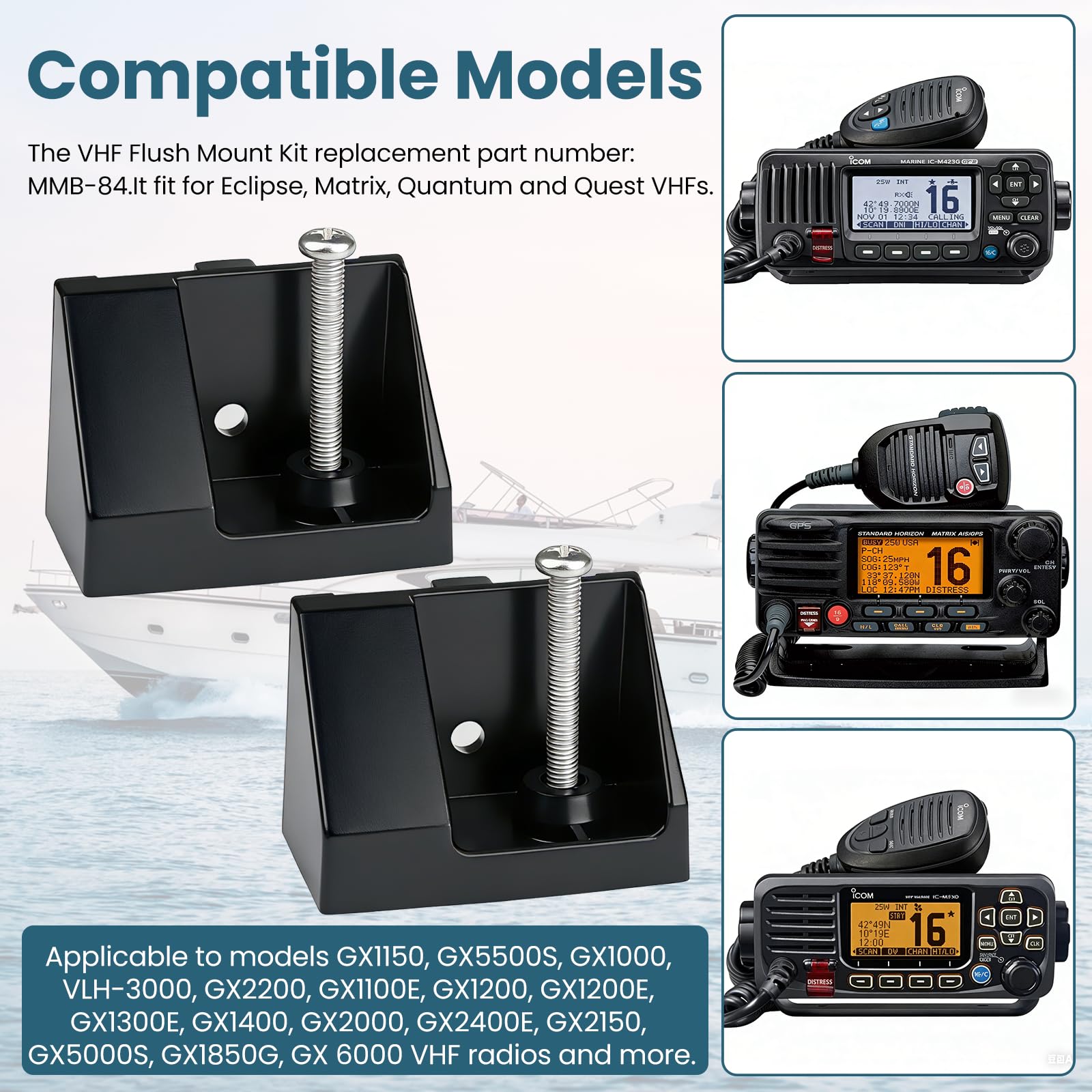 Kit de montage encastré MMB-84 pour radio VHF marine