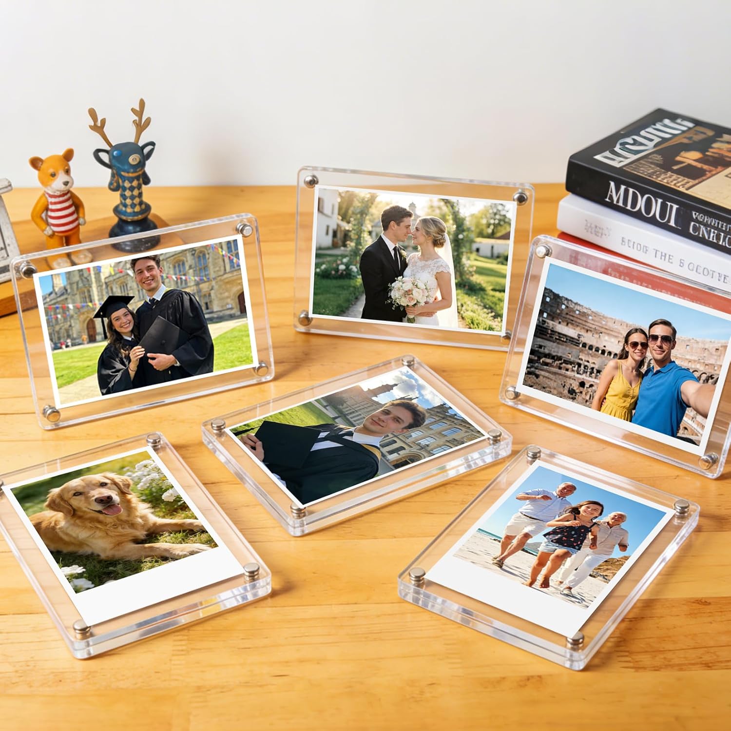 30 Pack Acrylic Polaroid Frame for Refrigerator,Acrylic magnetic picture frame for Fujifilm Instax Mini,2.36x3.54 In Mini Picture Frames for School, Office,Locker Decor