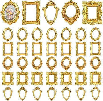 40PCS Mini Antiqu Vintage Resin Picture Frame