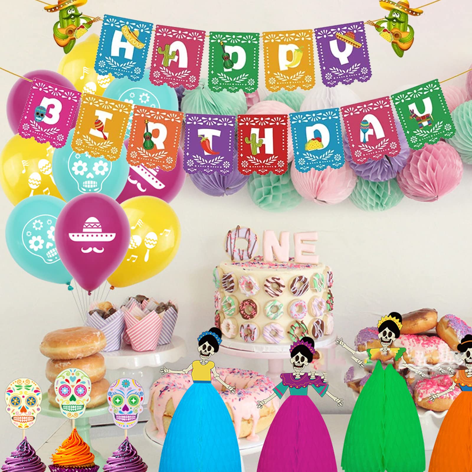 Kristin Paradise Mexican Fiesta Banner - Taco Twosday, Donkey Theme Birthday Party Decorations