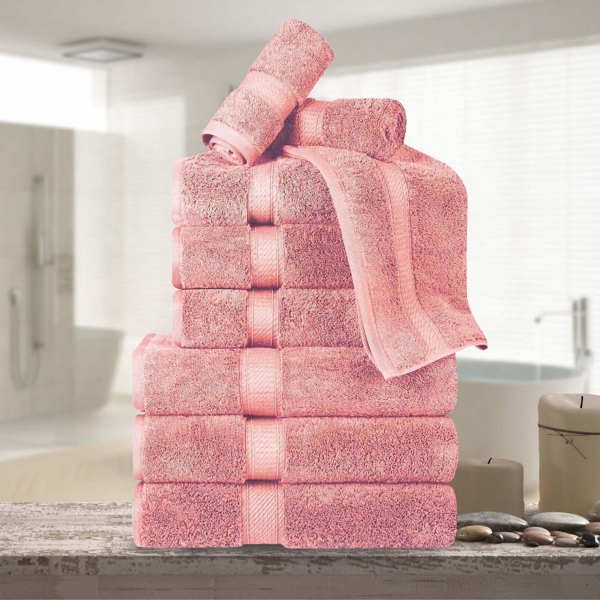 Serviettes en coton égyptien Superior anti-rêche | Lot de 9 ultra douces