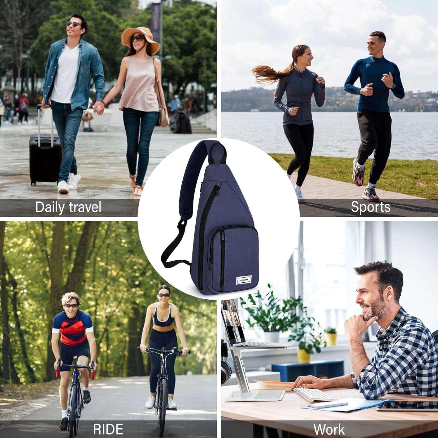 Hanke Crossbody Bags for Women Travel & Sling Bag for Men, Fits 11" Tablet, Canvas Cross body Purse, Chest Bag - Image 9