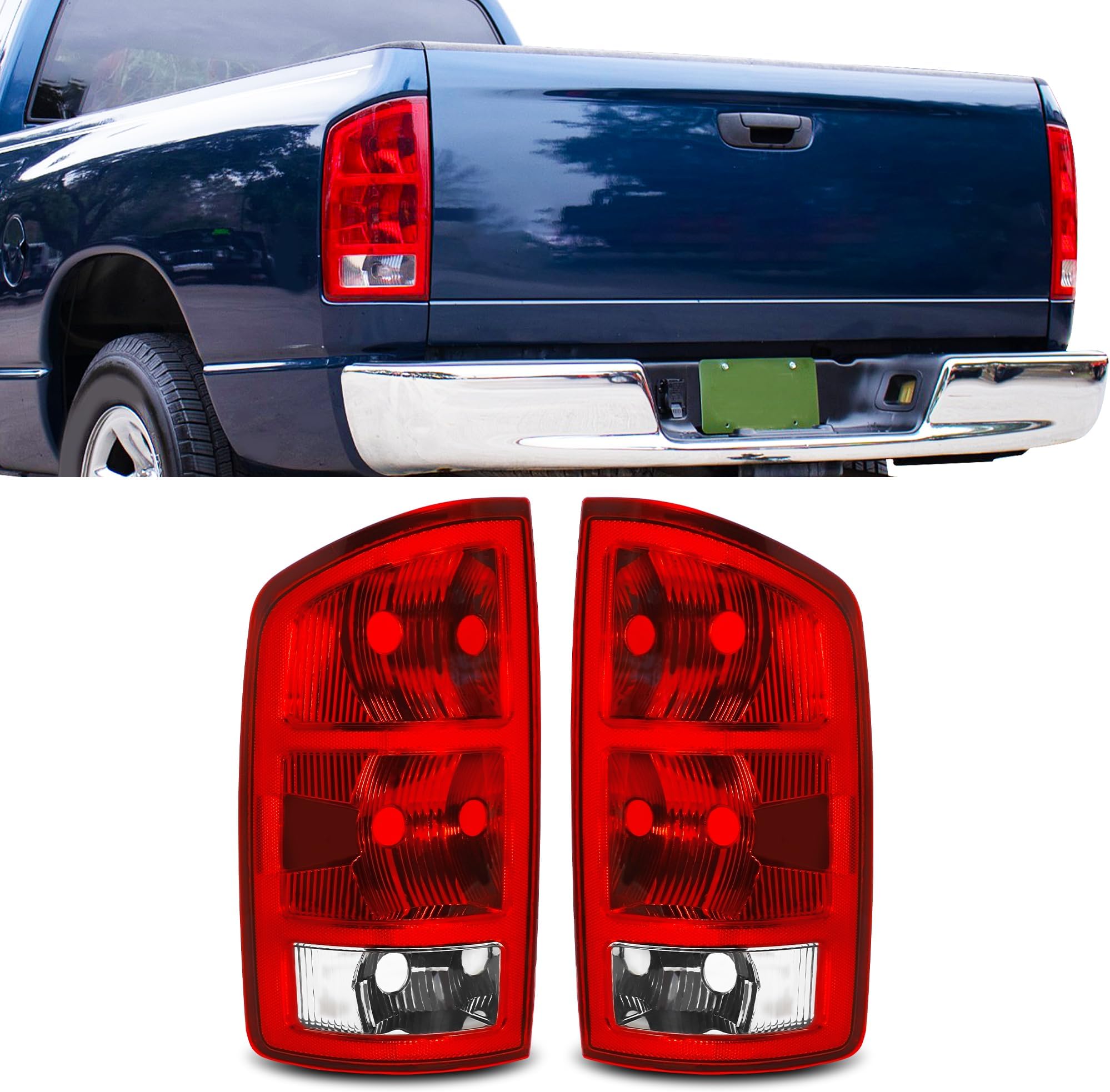 Jenuo Tail Light Fit For 02 2002 Dodge Ram 03 2003 Dodge