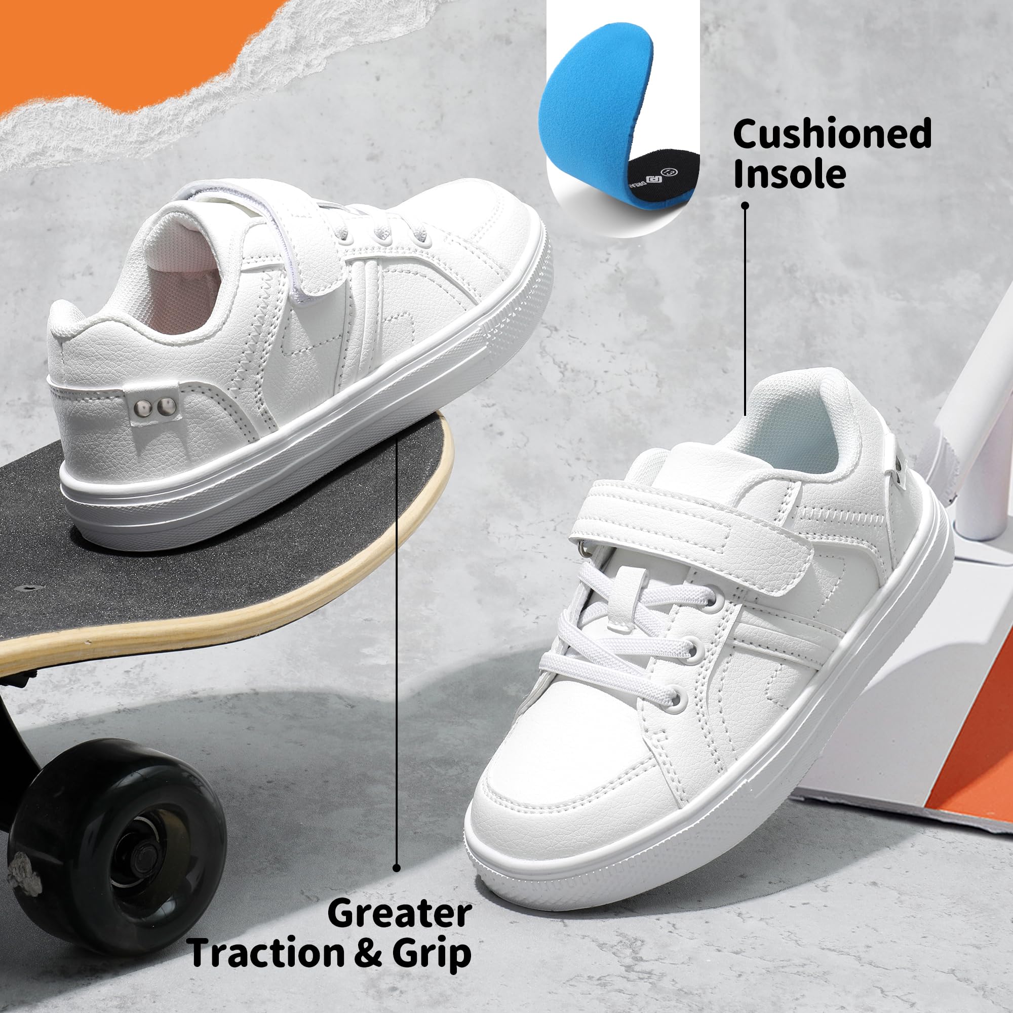 Dream Pairs 151014-K Zapatillas Sin Cordones para Niños Blanco 36 EU/4 US Big Kid
