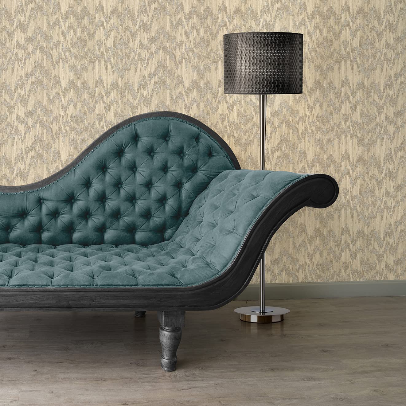 Galerie Escape Glitter Chevron Wallpaper, 10.05m x 53cm, Beige/Brown, Beige/ Brown - Image 2