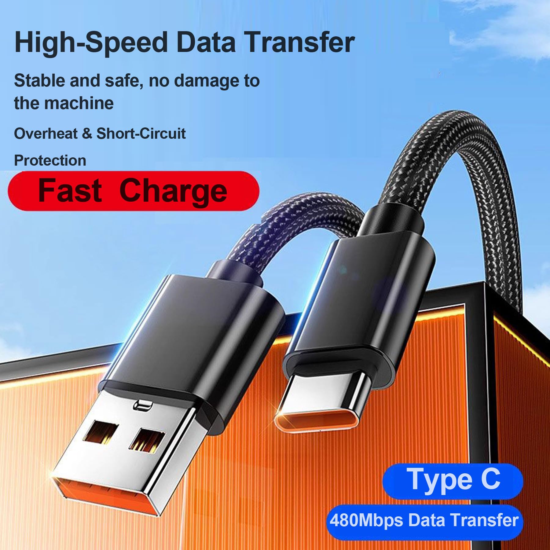 Cavo di ricarica con spazzola elettrica USB-C per Leebein, YKYI, Highyes, Yesayce, TUYU, Momk Spin Scrubber elettrico, cavo di ricarica | Cavo di ricarica veloce in nylon intrecciato da 1,9 m