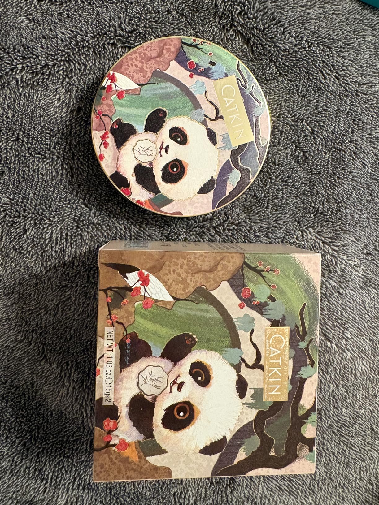 CATKIN Panda Land Full Coverage Cushion Fondation, Breathable Hydrating Nourishing Poreless Face Makeup Save for Sensitive Skin,Sheer Finish (C01 Fair)
