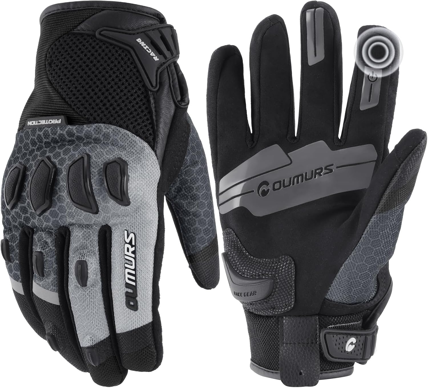 Motorcycle Gloves for Men, Touchscreen Cycling Gloves for Outdoor Sports On-Road/Off-Road/Mountain Motorcycle Motorcross Motorbike Dirt Bike Bicycle Racing ATV UTV